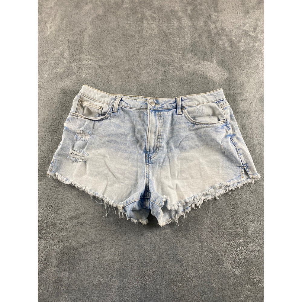 Celebrity Pink Womens Light Wash Distressed High Rise Denim Shorts Size 15/32